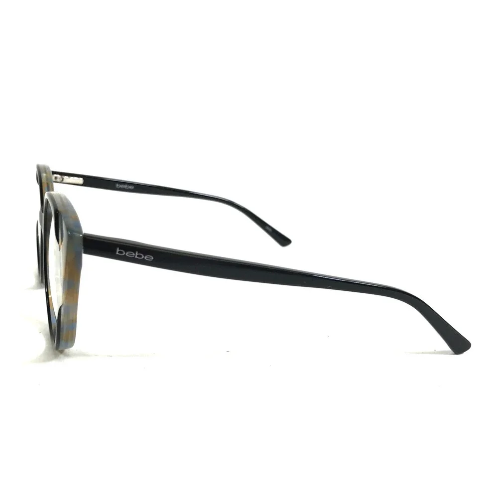 Bebe Eyeglasses Frames BB5218 001 JET Black Yellow Cat Eye Full Rim 51-18-135